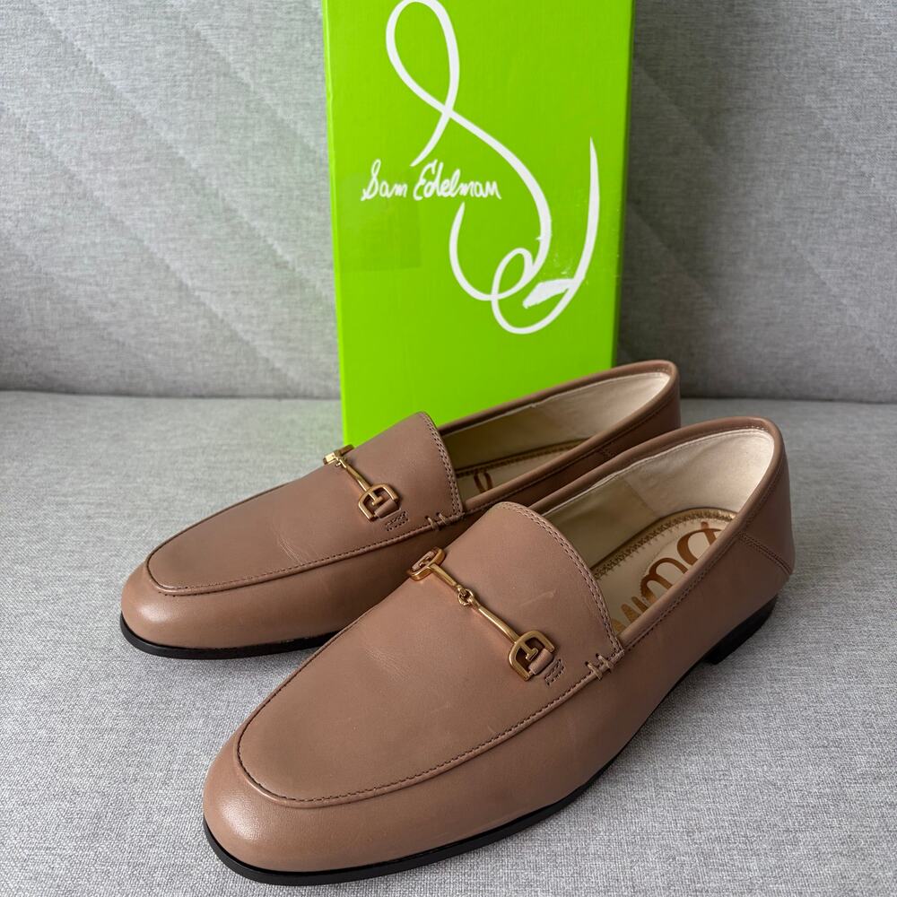 NEW Sam Edelman Brown Loraine Gold Bit Loafers (8W)